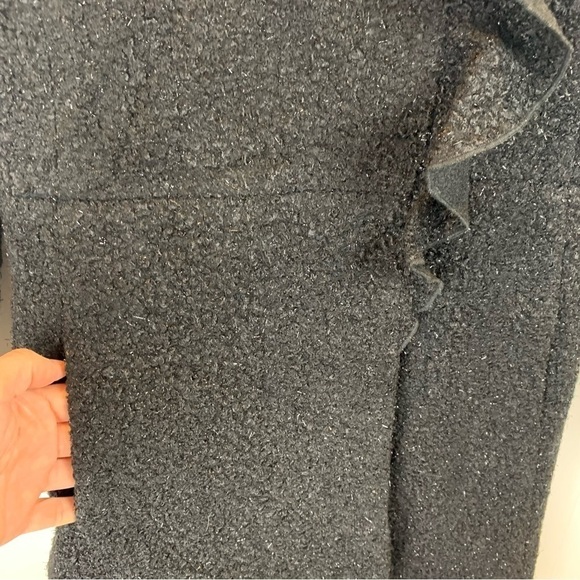 Rothschild Black Sparkly Faux Persian Lamb Ruffle Collar Girl's Coat  sz 14 - Picture 5 of 10